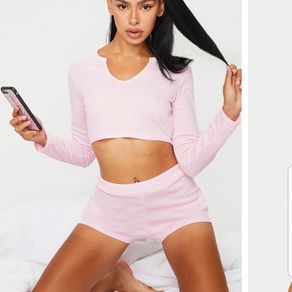 PLT pretty little thing pink lounge co ord sz 6 bnip