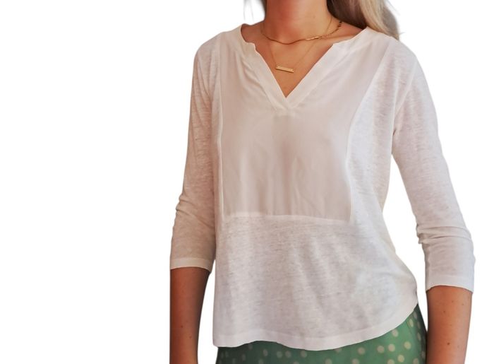 SANDRO Linen and Silk Top