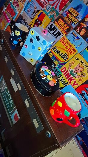 Retro collectible liquorice allsorts items..