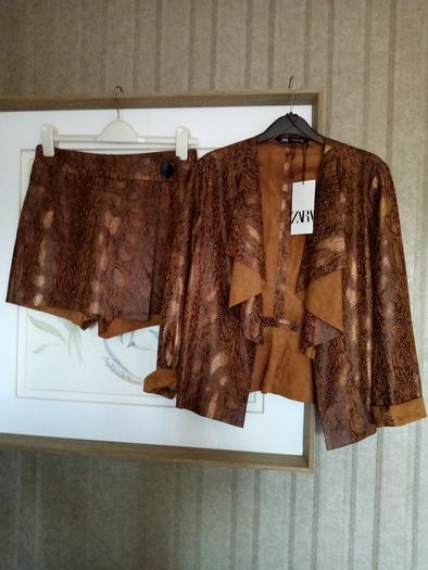 Zara python/snakeskin blazer & skort co-ordinate bnwt