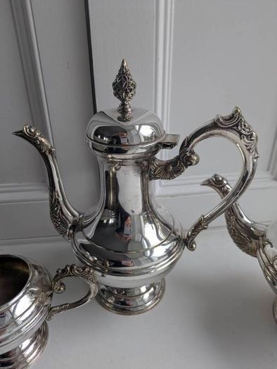 Antique Silver plated teapot tea set