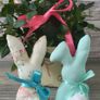 Easter Bunnies. Ester decoration. Very soft pocket toy for children. Image 4