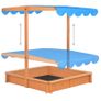 Sandbox with Adjustable Roof Fir Wood Blue UV50 Image 3