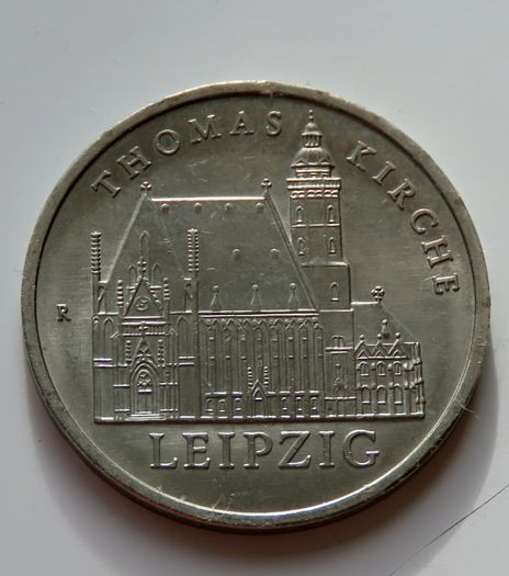 Leipzig Thomas Church 5 Mark 1984 East Germany DDR Rare