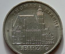 Leipzig Thomas Church 5 Mark 1984 East Germany DDR Rare