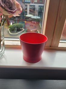 Ikea red flower pot