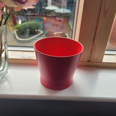 Ikea red flower pot