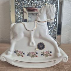 Vintage Royal Tara Fine Bone China Rocking Horse Money Bank