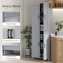 Freestanding Kitchen Cupboard, 4-Door Storage Cabinet Organizer with Adjustable Shelves Grey Image 7