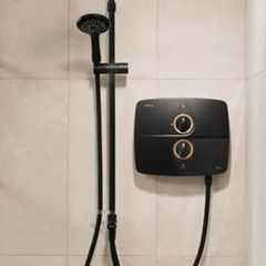 Triton Matt Black Rainfall Shower