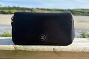 chanel black caviar small zip wallet Silver Hardware