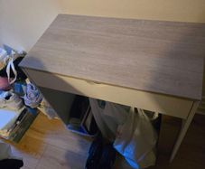 Compact Desk / Console Table with Wood Vinyl Wrap