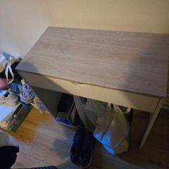Compact Desk / Console Table with Wood Vinyl Wrap