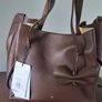 Weekend By MaxMara Falco Chocolate Brown Leather Tote with Pochette Image 7