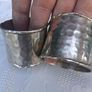 6 X Sterling Silver Hand Planished Napkin Rings(204 grams) Image 4