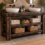 Handmade Rustic Black Bathroom Vanity Unit Image 2
