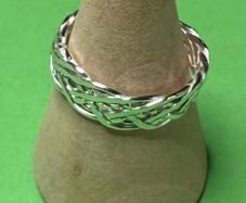 Handmade sterling silver Celtic woven ring size M