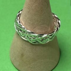 Handmade sterling silver Celtic woven ring size M
