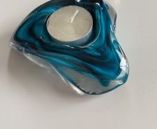 Vintage Malta Glass Tea Light.