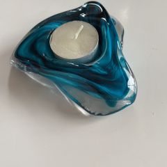 Vintage Malta Glass Tea Light.