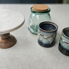 Kitchenware, cake stand, jar and herb planters