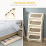 Foldable Four-Step Pet Stairs, for Cats, Small Miniature Dogs, with Non-Slip Mats 62 x 38 x 49.5cm Beige Image 3