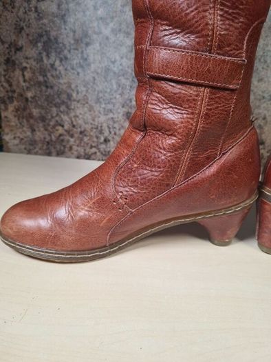 Vintage womens Dr Martens 11436 brown leather heeled riding boots knee high Size Uk 4 EU 37