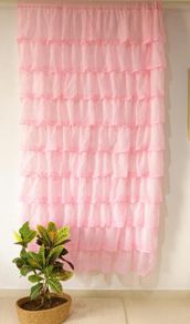 Pink Ruffle Curtain