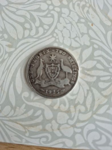 1925 one florin two shillings coin