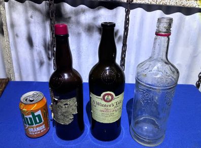 3 Vintage empty bottles