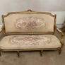 Louis XVI-style gilt settee and armchair, tapestry upholstery Image 9