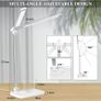 Dual Swing Arm LED Desk Lamps, 5 Light Modes x 10 Brightness Levels Desk Light with USB Charging Port, 45 Minutes Auto Timer Table Lamp, Desk Lamp for Home Office, Bedroom, Reading Image 4