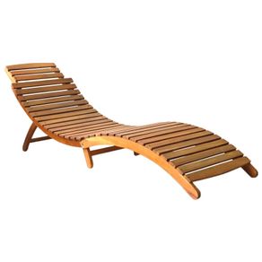 Foldable Sun Lounger Solid Acacia Wood