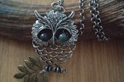 Upcycled owl pendant