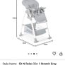 hauck Sit N Relax 3in1, Stretch Grey - Baby & Toddler Highchair with Bouncer & Toy Bar, Food Tray & Basket from Birth up to 15 kg, Lightweight Foldable Fully Adjustable Image 10