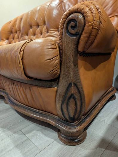Vintage Leather Couch Set