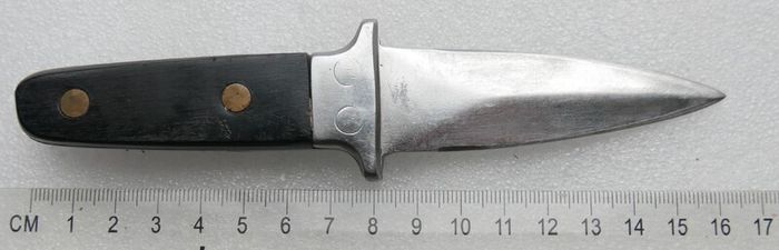 Vintage Stainless  Boot Dagger Knife Fixed Blade heavy Handle & Sheath