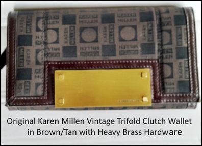 Vintage Karen Millen Trifold Clutch Purse Wallet