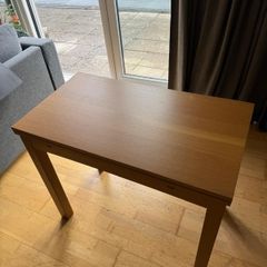 Oak desk, 60/75/90x90cm extensible