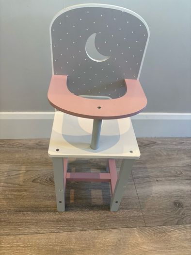 Dolls Wooden Highchair & Doll