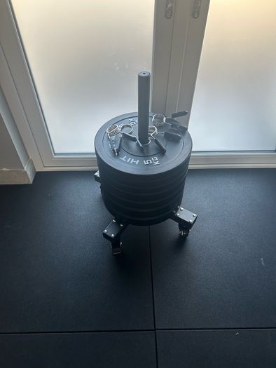 Olympic Bumper Plates 100kg Set and Storage Trolley