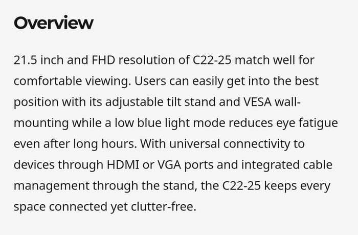 Lenovo 21 inch 1080p 75hz