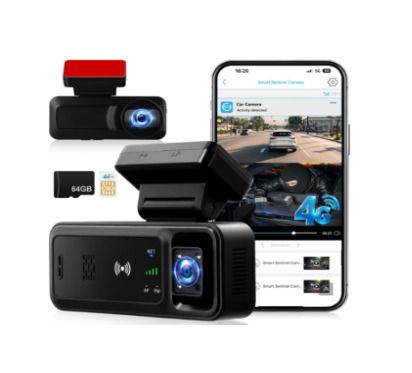 4G LTE Dash Cam with Live Remote Viewing, 1080P Dual Car Security Camera (Front and Cabin)