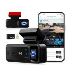 4G LTE Dash Cam with Live Remote Viewing, 1080P Dual Car Security Camera (Front and Cabin)