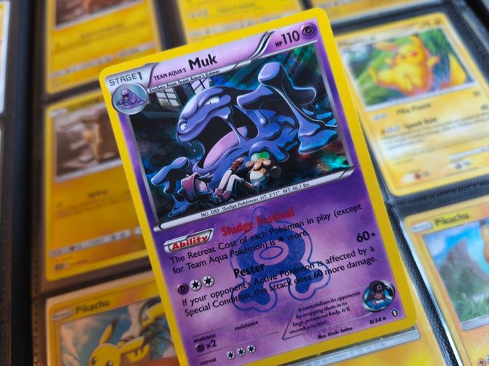 Team Aqua's Muk ! Holo Rare ! from Double Crisis Set ! 2015 ! Pokemon Card !