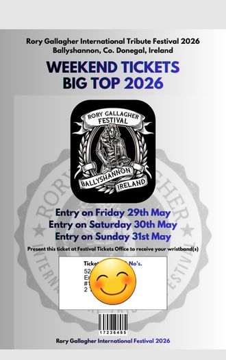 Rory Gallagher Festival Tickets