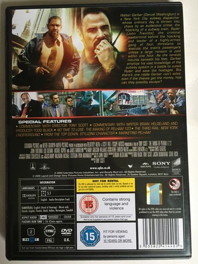 The Taking Of Pelham 123 (Tony Scott Film) [2009] Denzel Washington, John Travolta, John Turturro, Luis Guzman & James Gandolfini [Movie DVD]