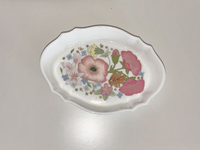 Vintage Bone China Floral Meadow Sweet pattern Trinket Dish by Wedgwood