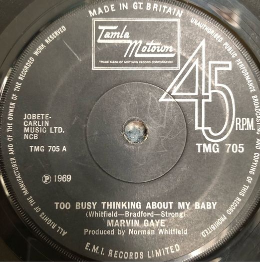 Marvin Gaye - Too Busy Thinking About My Baby (1969) 7"