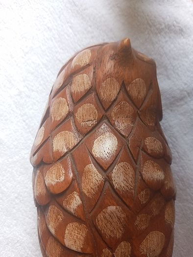 Hardwood carved Tawny owls